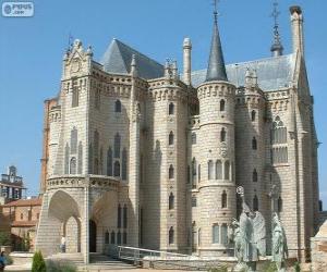yapboz Piskoposluk Sarayı, Astorga, İspanya (Antoni Gaudi)